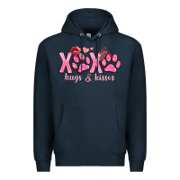 Navy xoxo hugs and kisses paws Premium Hoodie - NancyCooperArtShop