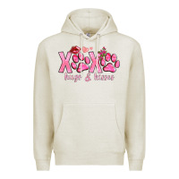 Oatmeal Heather xoxo hugs and kisses paws Premium Hoodie - NancyCooperArtShop