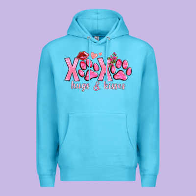 Xoxo Hugs And Kisses Paws Premium Hoodie Designed By Nancycooperartshop