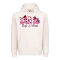 Pale Pink xoxo hugs and kisses paws Premium Hoodie - NancyCooperArtShop