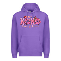 Purple xoxo hugs and kisses paws Premium Hoodie - NancyCooperArtShop