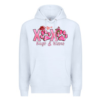 White xoxo hugs and kisses paws Premium Hoodie - NancyCooperArtShop