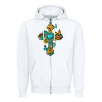 White western cross with gemstone and sunflowers Zipper Hoodie - texasbilliewilder