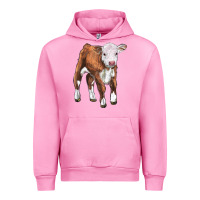 Fuchsia Pink hereford calf Urban Hoodie - LillyAllenDesigns