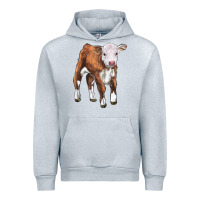 Heather Grey hereford calf Urban Hoodie - LillyAllenDesigns