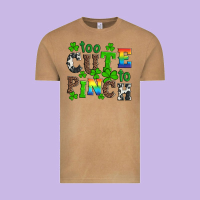 St Patricks Too Cute To Pinch Vintage Tee Designed By Artiststas