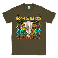 Army Green born and raised country western Classic Tee - texasbilliewilder