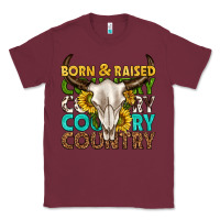 Burgundy born and raised country western Classic Tee - texasbilliewilder