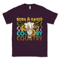 Plum born and raised country western Classic Tee - texasbilliewilder
