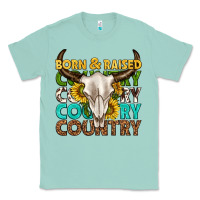 Seafoam born and raised country western Classic Tee - texasbilliewilder