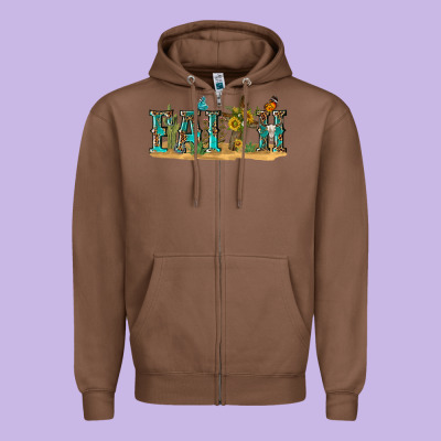 Western Faith Zipper Hoodie Designed By Texasbilliewilder
