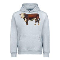 Heather Grey hereford bull Urban Hoodie - LillyAllenDesigns