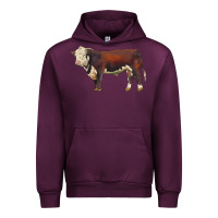 Mauve Wine hereford bull Urban Hoodie - LillyAllenDesigns