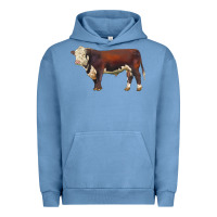 Pigment Pebble Blue hereford bull Urban Hoodie - LillyAllenDesigns