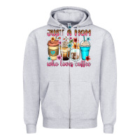 Heather Grey just a mom who loves coffee Zipper Hoodie - Zillion Design Studio