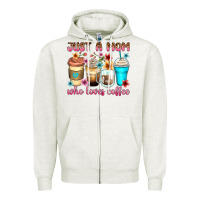 Oatmeal Heather just a mom who loves coffee Zipper Hoodie - Zillion Design Studio