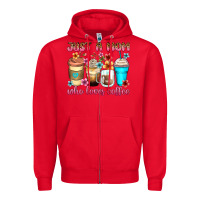 Red just a mom who loves coffee Zipper Hoodie - Zillion Design Studio