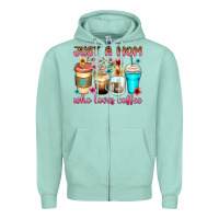 Seafoam just a mom who loves coffee Zipper Hoodie - Zillion Design Studio