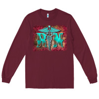 Burgundy registered medical symbol nurse background Long Sleeve Tee - BarkalooDesign