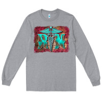 Heather Grey registered medical symbol nurse background Long Sleeve Tee - BarkalooDesign