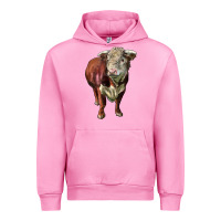 Fuchsia Pink hereford bull face Urban Hoodie - LillyAllenDesigns