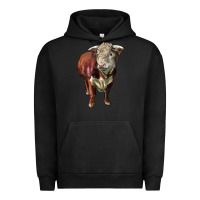 Pigment Black hereford bull face Urban Hoodie - LillyAllenDesigns