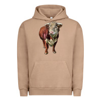 Pigment Burro hereford bull face Urban Hoodie - LillyAllenDesigns