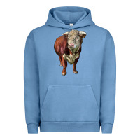 Pigment Pebble Blue hereford bull face Urban Hoodie - LillyAllenDesigns