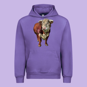 Hereford Bull Face Urban Hoodie Designed By Lillyallendesigns