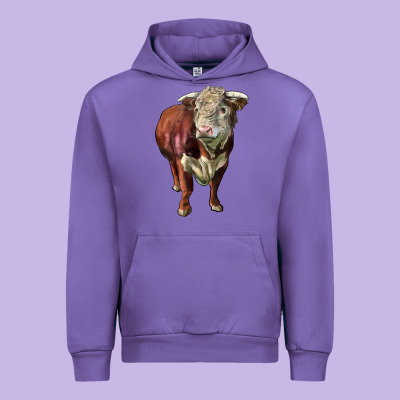 Hereford Bull Face Urban Hoodie Designed By Lillyallendesigns
