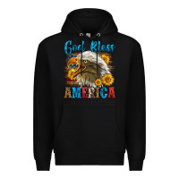 Black God Bless America Premium Hoodie - LillyAllenDesigns