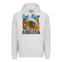 Dove Grey God Bless America Premium Hoodie - LillyAllenDesigns