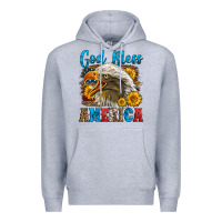 Heather Grey God Bless America Premium Hoodie - LillyAllenDesigns