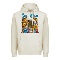 Oatmeal Heather God Bless America Premium Hoodie - LillyAllenDesigns
