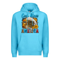 Ocean Blue God Bless America Premium Hoodie - LillyAllenDesigns