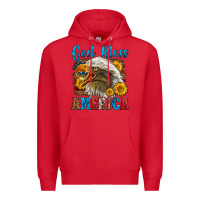 Red God Bless America Premium Hoodie - LillyAllenDesigns