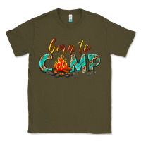 Army Green born to camp Classic Tee - texasbilliewilder