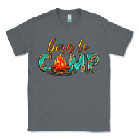 Charcoal Heather born to camp Classic Tee - texasbilliewilder