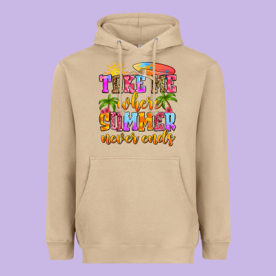 Take Me Where Summer Never Ends Heavyweight Hoodie Designed By Zillion Design Studio