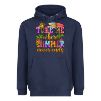 Navy take me where summer never ends Heavyweight Hoodie - Zillion Design Studio