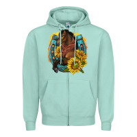 Western Horse With Horseshoe Zipper Hoodie | Teevron