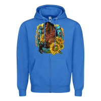 True Royal western horse with horseshoe Zipper Hoodie - texasbilliewilder