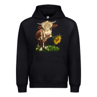 Black hereford heifer with sunflower Urban Hoodie - LillyAllenDesigns