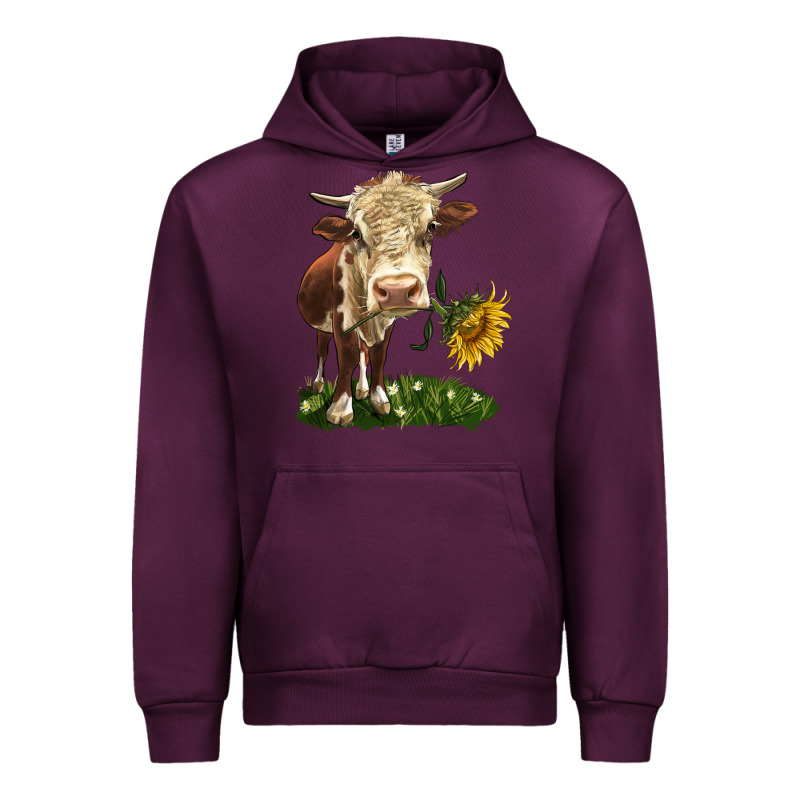 Hereford Heifer With Sunflower Urban Hoodie by LillyAllenDesigns | Teevron