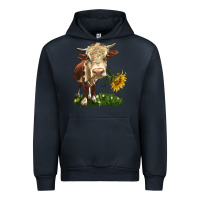 Navy hereford heifer with sunflower Urban Hoodie - LillyAllenDesigns