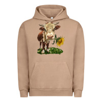Pigment Burro hereford heifer with sunflower Urban Hoodie - LillyAllenDesigns