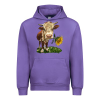 Tulip hereford heifer with sunflower Urban Hoodie - LillyAllenDesigns