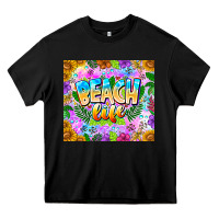 Black Beach Life Heavy Core Tee - CowhideDigitalArt