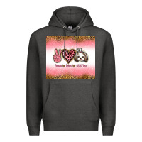 Charcoal Heather peace love shih tzu Premium Hoodie - Jasminsmagicworld