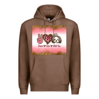 Chestnut peace love shih tzu Premium Hoodie - Jasminsmagicworld
